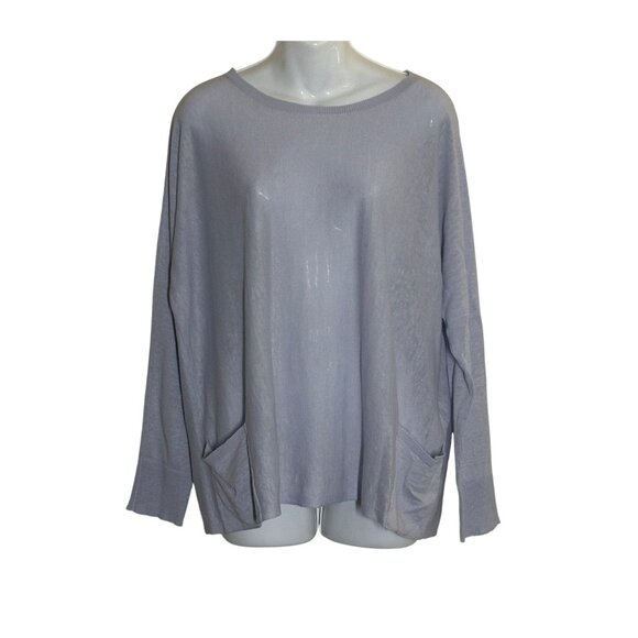 Eileen Fisher Bateau Neck Box Top Womens Size M Linen Coastal Lagenlook Boho - Picture 1 of 9